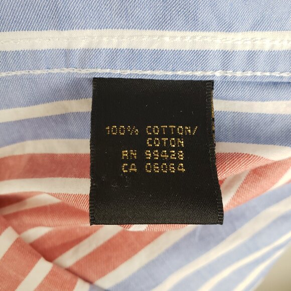 Bugatchi Uomo Long Sleeve Button Up Shirt Primary Color Stripes Size Large - Picture 8 of 10